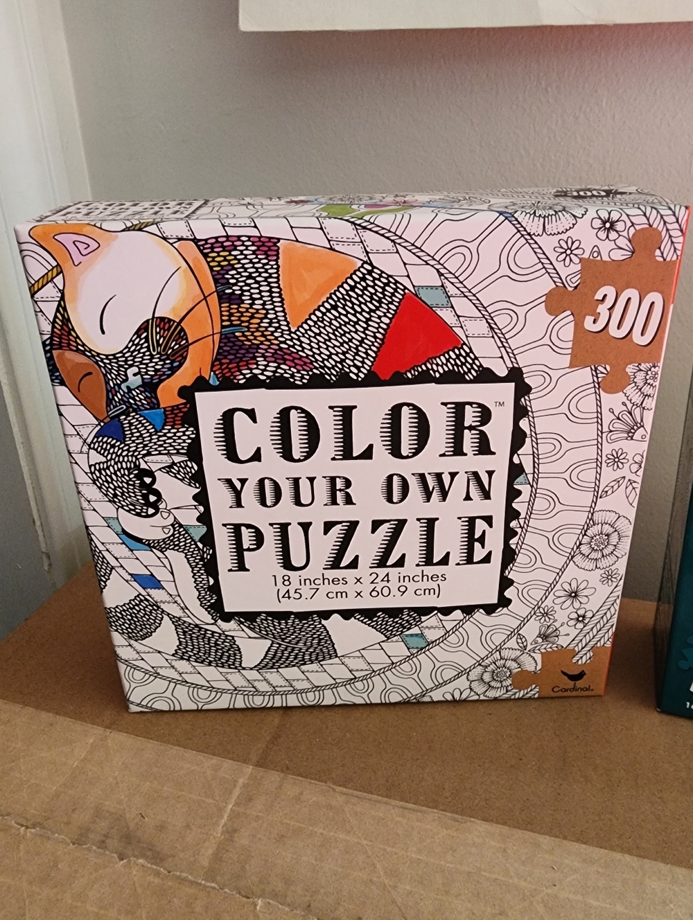 New Color Your Own Puzzle Cat Sleeping 300 Piece
